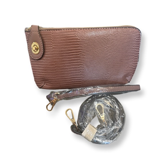 Jen & Co crossbody bag plum color with wristlet, and crossbody strap NWT - Picture 3 of 4